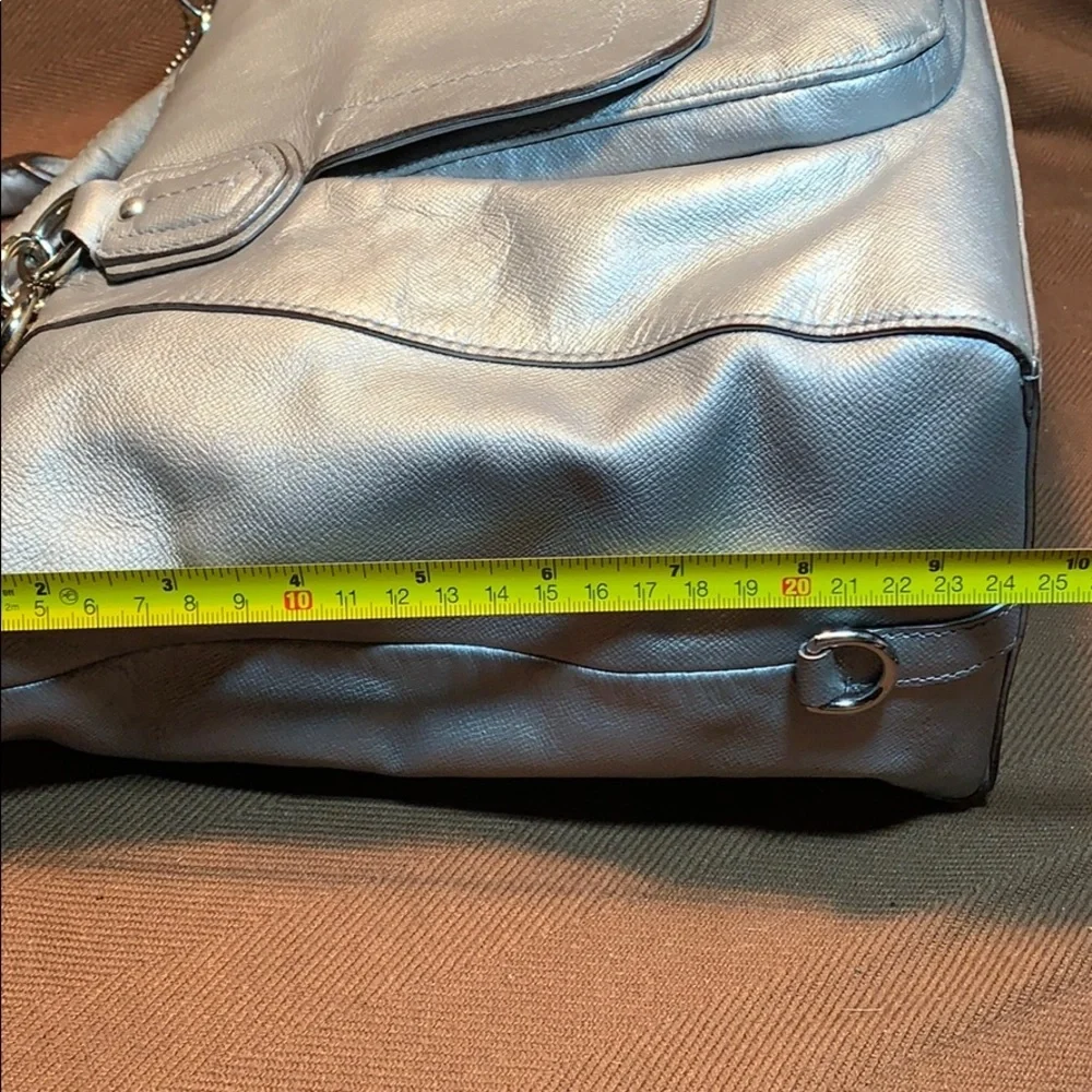 Coach Silver Metallic leather shoulder/satchel bag